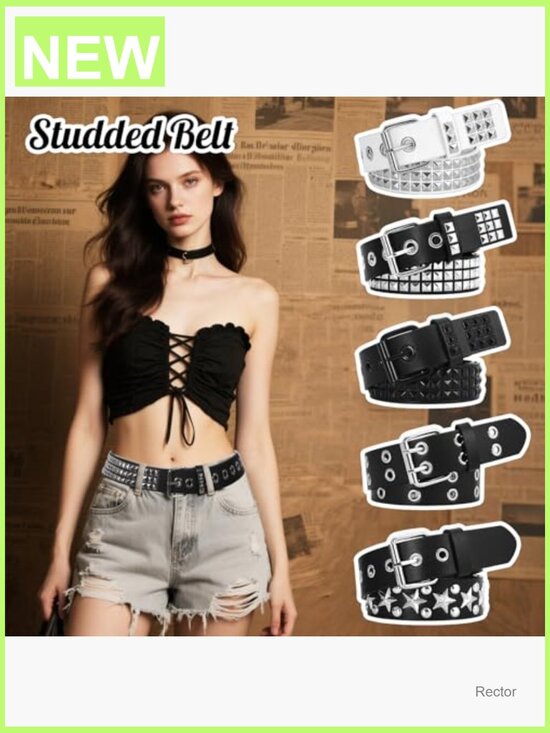 Y2K Punk Rock Studded Belt - Adjustable main image 5